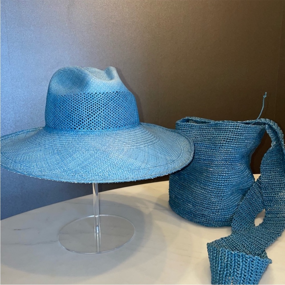 Artesano Hat + Purse in Blue
